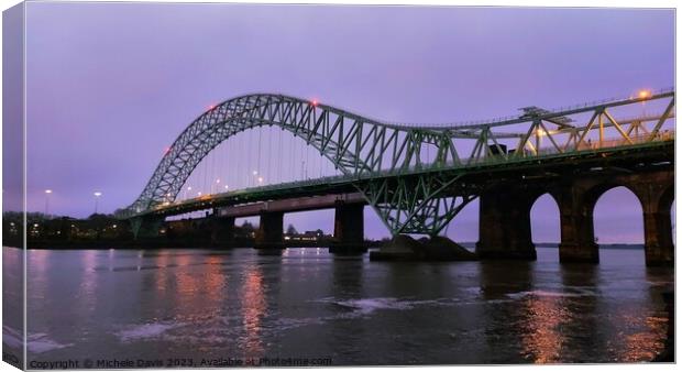 Silver Jubilee Bridge, Twilight Canvas Print by Michele Davis