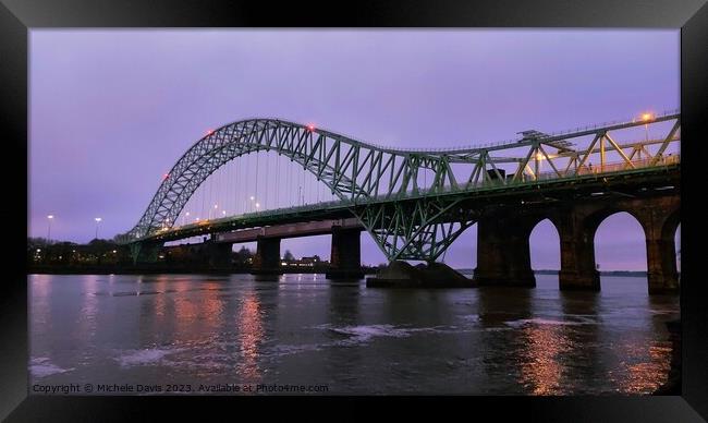 Silver Jubilee Bridge, Twilight Framed Print by Michele Davis
