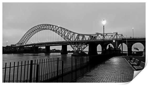 Silver Jubilee Bridge, Monochrome Print by Michele Davis