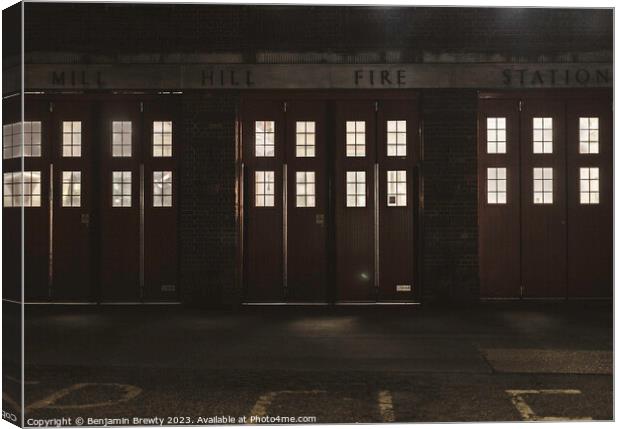 Mill Hill Fire Station  Canvas Print by Benjamin Brewty