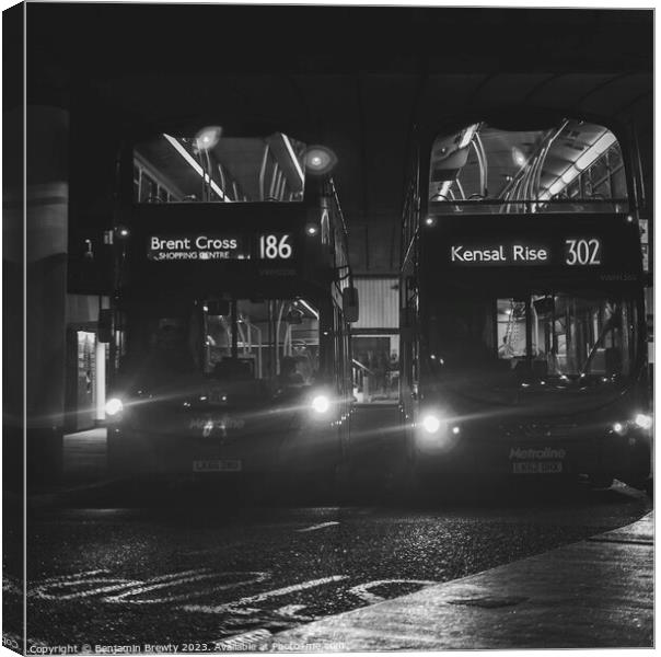 Mill Hill Broadway Bus Station  Canvas Print by Benjamin Brewty
