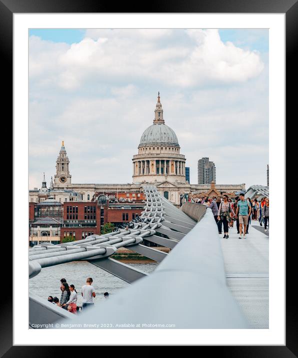 Millennium Bridge, London Framed Mounted Print by Benjamin Brewty