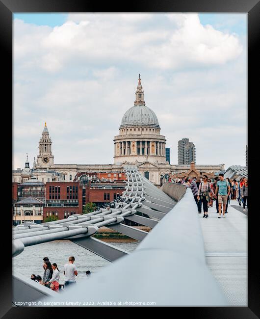 Millennium Bridge, London Framed Print by Benjamin Brewty