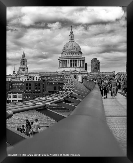 Millennium Bridge, London Framed Print by Benjamin Brewty