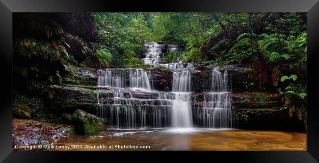 Flowing Terrace Falls Framed Print by Mark Lucey