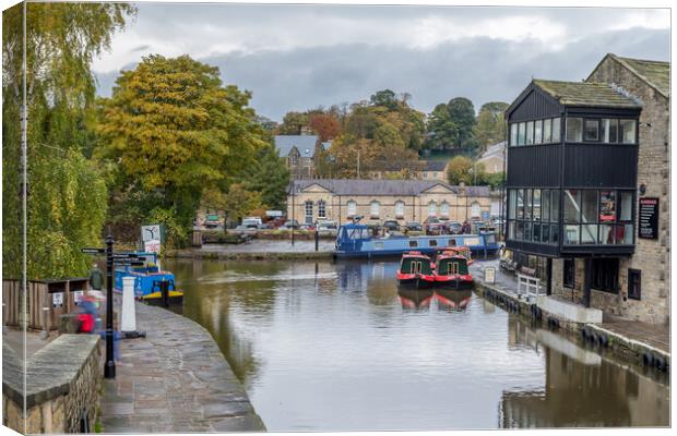 Looking down on Skipton canal basin Canvas Print by Jason Wells