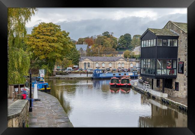 Looking down on Skipton canal basin Framed Print by Jason Wells