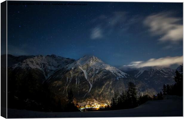 Alps under starry sky Canvas Print by Balázs Tóth