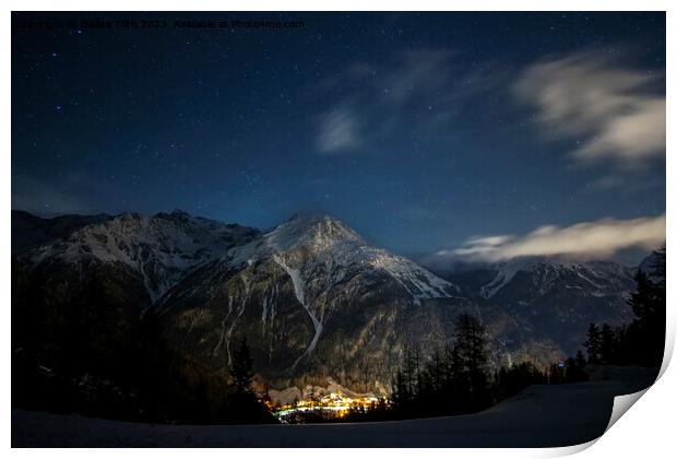 Alps under starry sky Print by Balázs Tóth