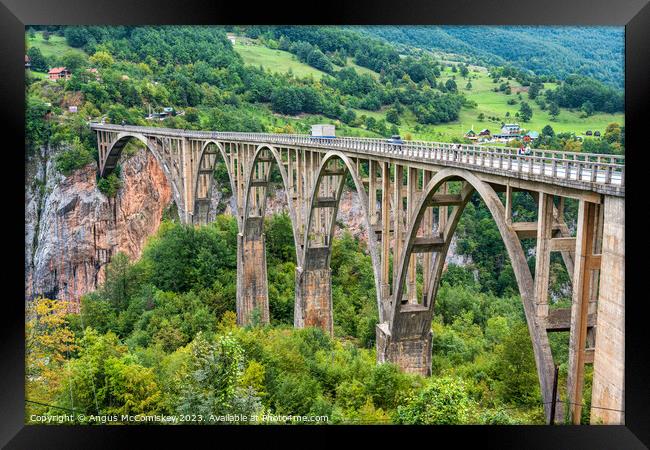 Durdevića Tara Bridge, Montenegro Framed Print by Angus McComiskey