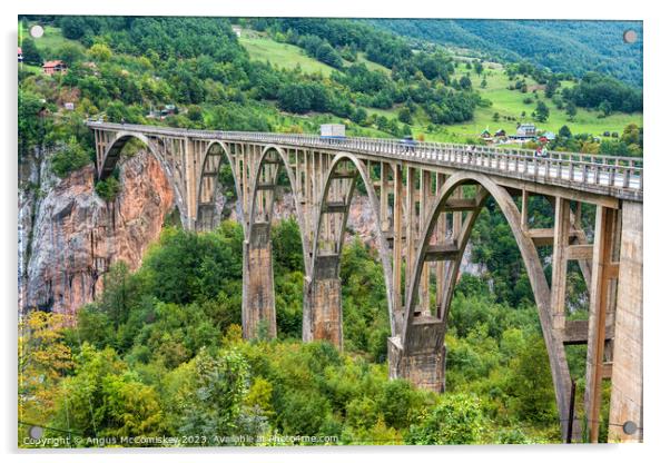 Durdevića Tara Bridge, Montenegro Acrylic by Angus McComiskey
