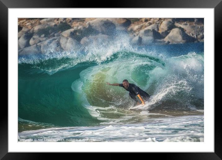 The Surfer Framed Mounted Print by Neil Edwards