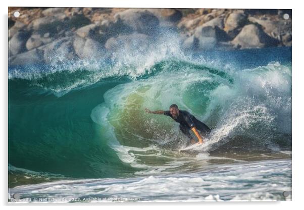 The Surfer Acrylic by Neil Edwards