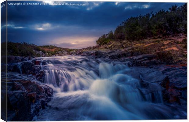 Waterfalls on River Etive Canvas Print by phil pace