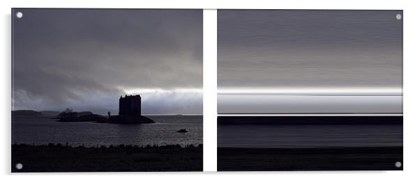 Castle Stalker diptych Acrylic by Gary Eason