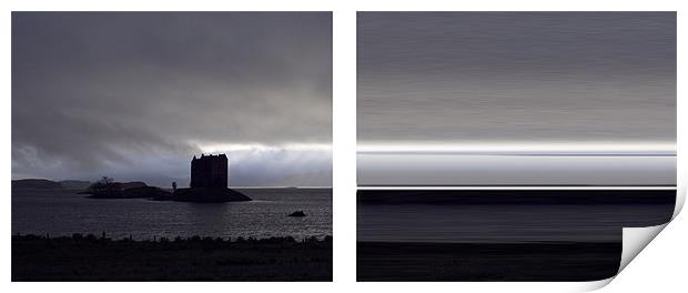 Castle Stalker diptych Print by Gary Eason