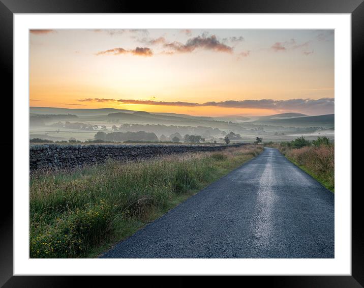  Sunrise in the Forest of Bowland Framed Mounted Print by gary telford
