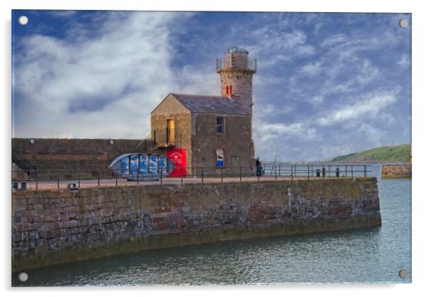 Rocket Brigade HQ Whitehaven Harbour Acrylic by Martyn Arnold