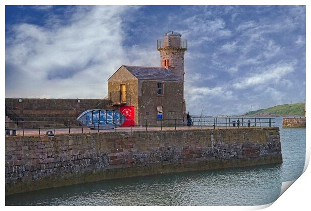 Rocket Brigade HQ Whitehaven Harbour Print by Martyn Arnold