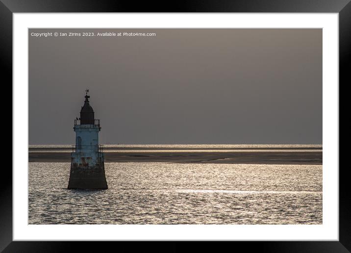 Plover Scar Lighthouse at sunset Framed Mounted Print by Ian Zirins