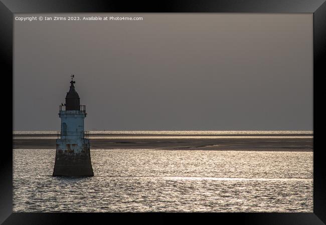 Plover Scar Lighthouse at sunset Framed Print by Ian Zirins