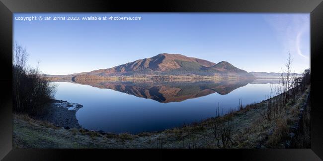 Skiddaw reflected in Bassenthwaite Lake Framed Print by Ian Zirins