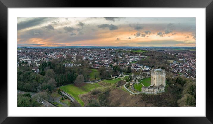 Conisbrough Panoramic Framed Mounted Print by Apollo Aerial Photography