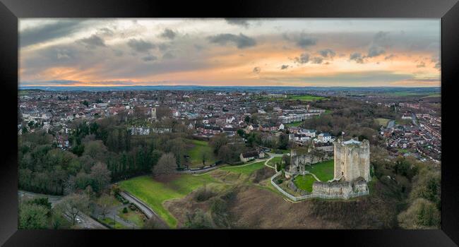 Conisbrough Panoramic Framed Print by Apollo Aerial Photography