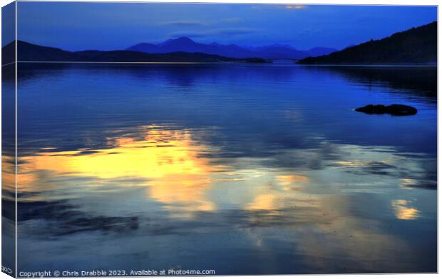 Last light on Loch Alsh Canvas Print by Chris Drabble