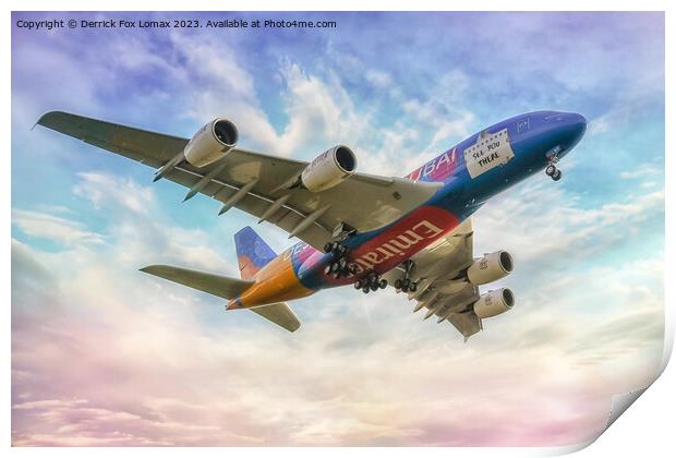  Emirates Airbus A380  Print by Derrick Fox Lomax