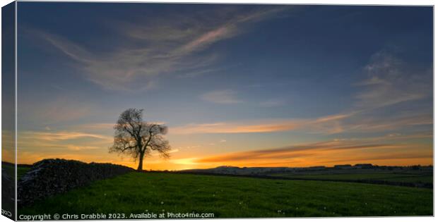 Litton fields sunset Canvas Print by Chris Drabble