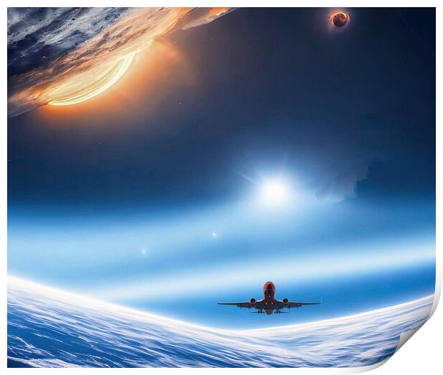Flight Through the Cosmos Print by Roger Mechan