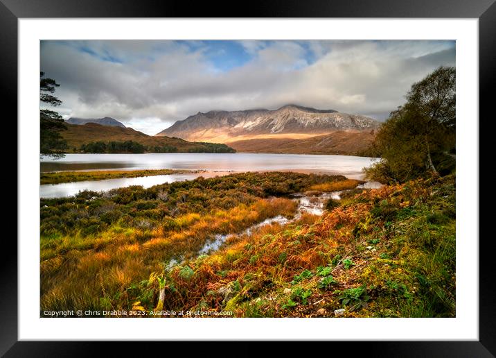 Loch Clair shoreline Framed Mounted Print by Chris Drabble