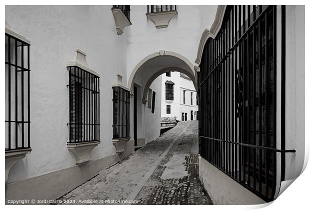 Medieval Streets of Ronda - C1804 2917 BW Print by Jordi Carrio