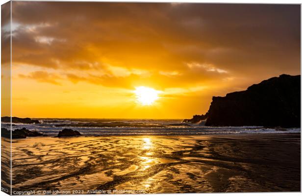 Rough weather on the Isle of Anglesey, North Wales Canvas Print by Gail Johnson