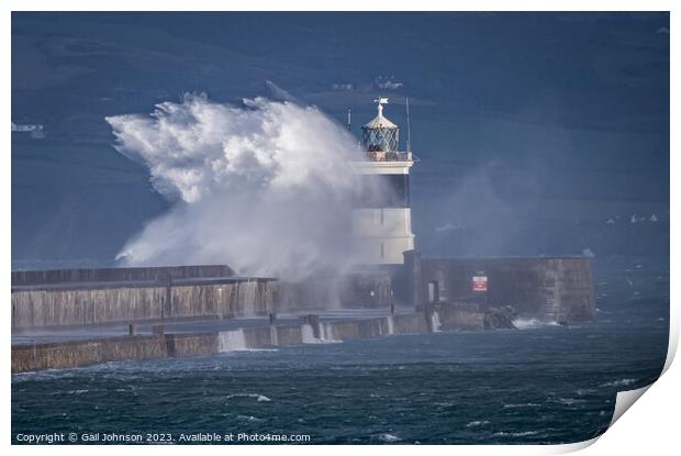 Rough weather on the Isle of Anglesey, North Wales Print by Gail Johnson