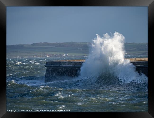 Rough weather on the Isle of Anglesey, North Wales Framed Print by Gail Johnson