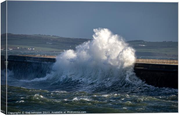 Rough weather on the Isle of Anglesey, North Wales Canvas Print by Gail Johnson