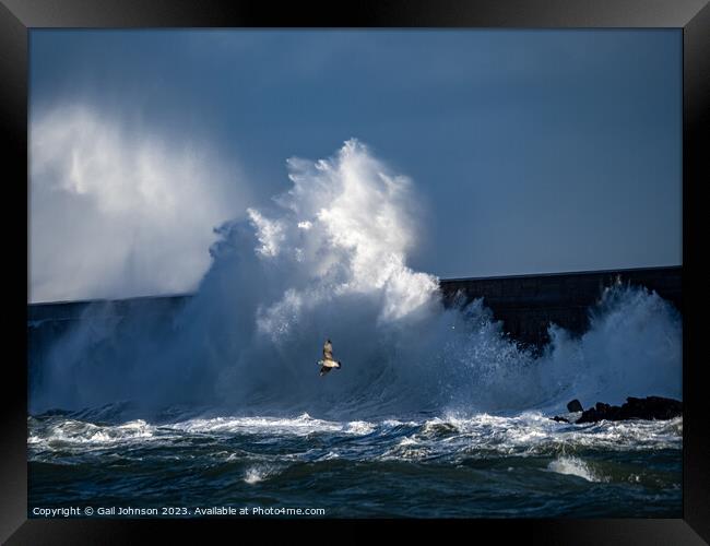 Rough weather on the Isle of Anglesey, North Wales Framed Print by Gail Johnson