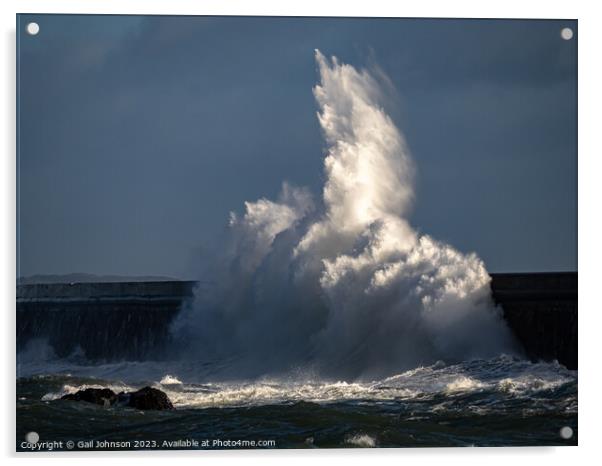 Rough weather on the Isle of Anglesey, North Wales Acrylic by Gail Johnson