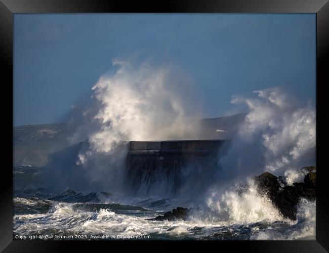 Rough weather on the Isle of Anglesey, North Wales Framed Print by Gail Johnson