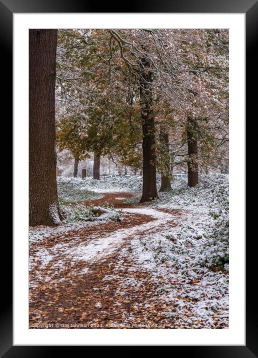 A snowy start to a walk Framed Mounted Print by Gail Johnson
