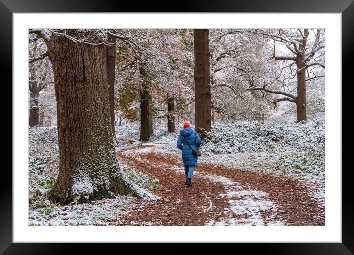 A snowy start to a walk  Framed Mounted Print by Gail Johnson
