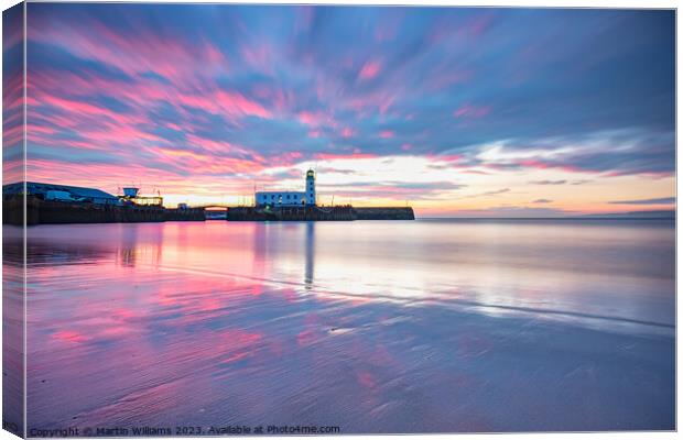 Sunrise over Scarborough south bay, North Yorkshire Canvas Print by Martin Williams