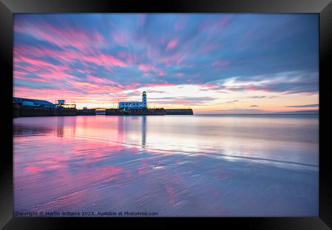Sunrise over Scarborough south bay, North Yorkshire Framed Print by Martin Williams
