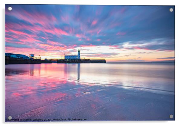 Sunrise over Scarborough south bay, North Yorkshire Acrylic by Martin Williams