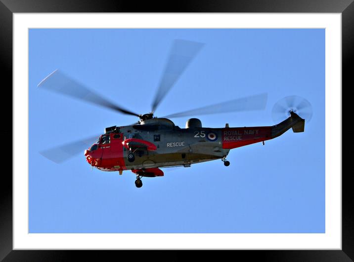 Royal Navy search and rescue Sea King Framed Mounted Print by Allan Durward Photography