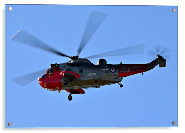 Royal Navy search and rescue Sea King Acrylic by Allan Durward Photography