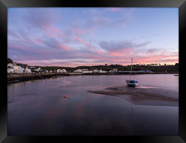 Yacht moored at Instow Quay Framed Print by Tony Twyman