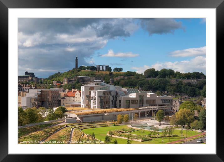 Scottish Parliament and Calton Hill Framed Mounted Print by Kasia Design